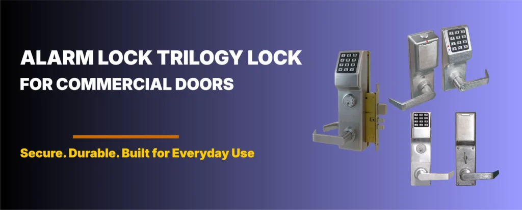 Alarm Lock Trilogy commercial keypad door locks for standalone access control installation in Maryland offices and commercial buildings