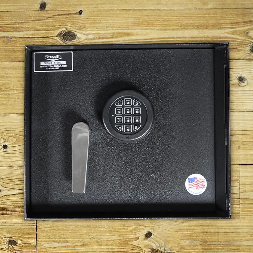 Floor safe installation service with in floor safe mounted in concrete for secure cash jewelry and document storage